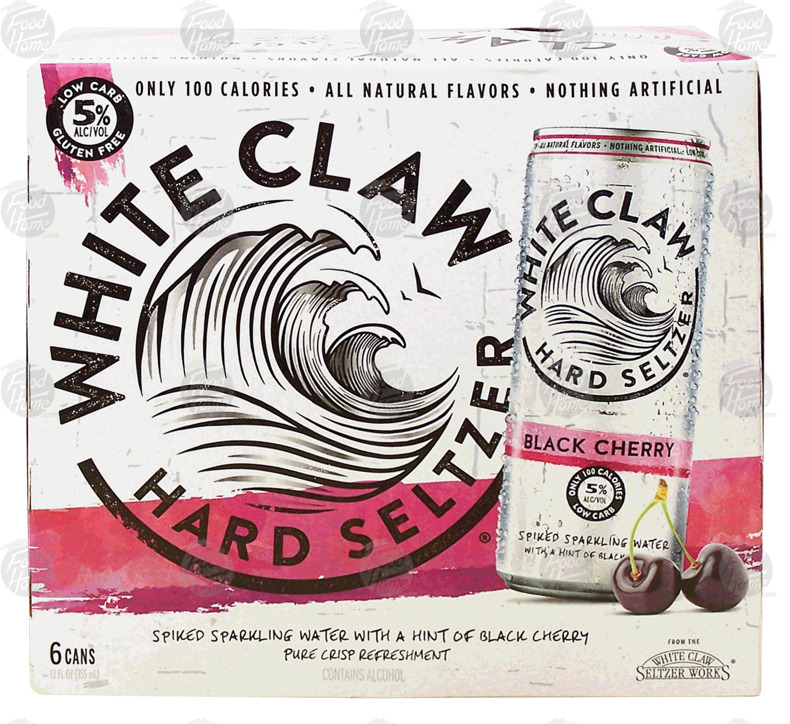 White Claw  hard seltzer with black cherry, 5% alc. by vol., 12-fl. oz. cans Full-Size Picture